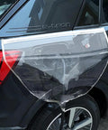 Keep Your EV Port Dry As A Bone With This Hella Tough Magnetic Cover Featuring Waterproof All Season Shield Clear Fit For Steel Bodied Electric Rides In Clean White Finish on a parked EV.