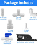 Quarter Inch Tool Free Quick Connect Water Line Fittings Kit For RO DI Systems Fridge And Ice Maker Push To Connect Plumbing Adapters