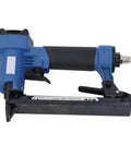 No Fuss 22 Gauge Pneumatic Brad Nailer for smooth furniture refurbishing, featuring a lightweight design, ergonomic handle.