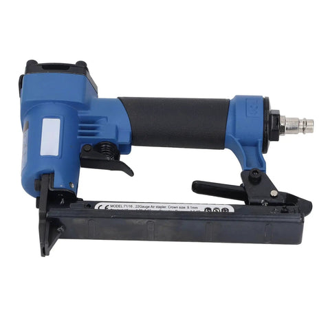 Heavy Hitter Pneumatic Brad Nailer Rock Solid Aluminum Frame Jam Free 22 Gauge Air Nail Gun With Grippy Rubber Handle side view