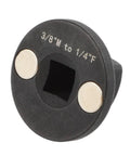 Low Profile Impact Driver Socket Adapter Set Made From Super Tough Heat Treated Steel For Tight Spaces With Secure Grip Handles And Smooth Swivels In Black Finish Perfect For Auto Repair And Heavy Duty DIY Home Projects 3/8"W to 1/4"F