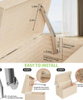 Installation steps for Heavy Duty Soft Close Lid Support Hinges For Toy Boxes And Wooden Chests, Hydraulic 100N, Two Pack