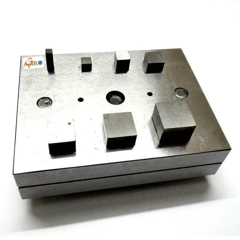 Square Shape Disc Cutter Set 7 Piece Punch Tool Kit for Jewelry Making, metal sheet cutter 4x4 to 16x16 mm, top view