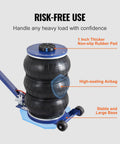 Heavy Duty Triple Bag Air Jack 5 Ton 11000 Lb Pneumatic Car Hoist For Trucks And Suv Solid Steel Pipe Core with rubber pads.