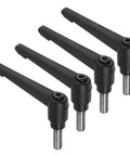 Dead Easy M10 Clamping Lever Handle Featuring Top Shelf Quick Release Lock Knobs And Sleek Black Coated Finish with threaded shafts