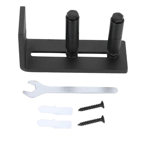 Heavy Duty Floor Mount Sliding Barn Door Guide With Adjustable Carbon Steel Bottom Roller, Wall Mounted Bracket with tools.