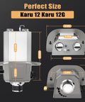 Propane Gas Burner Attachment For Karu 12 12G Karu 2 And Fyra 12 Pizza Ovens showing measurements for perfect fit