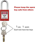 Lockout Tagout Kit With 30 Safety Padlocks And 30 Red Tags Keyed Differently OSHA Compliant Lockout Tagout Locks, red padlock with keys