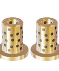 Two Pack 5x7x12Mm Beefy Brass Flanged Sleeve Bearings With 11Mm Flange For 5Mm Shafts High Precision Tolerance Durable Brass Bushings For Small Machinery DIY Projects And RC Models, shown front view