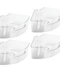 Clear Plastic Lazy Susan Cabinet Storage Bins Set Of 4 Quarter Wedge Containers for pantry storage, BPA free