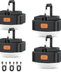 Rechargeable Camping Lights Dual Pack Black Tent Lights Mini LED Lanterns with USB-C cables for Hiking and Emergency Prep