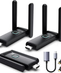 Wireless HDMI 2 Receiver Transmitter Kit For Seamless 2 To 6 Screen Casting Up To 165 Feet Plug And Play No Latency Dual Band