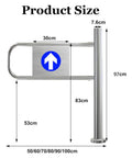 Heavy Duty Self Closing Swing Gate Built Tough With Galvanized Steel For Warehouse Security dimensions showing 97cm height and 30cm width.