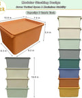 8 Pack Stackable Storage Bins With Lids 5 Quart Plastic Toy And Craft Organizer Boxes Colorful Containers stacked and single view