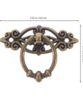 Front view of Six Piece Vintage Bronze Bail Drawer Pulls For Dresser Cabinet Jewelry Box And Furniture Antique Round Knob Hardware Retro Vibe Durable Zinc Alloy Construction Classic Decorative Pull Handles.