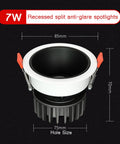 Heavy Duty 7W Led Recessed Downlight Bundle With Crisp CRI95 Glow And Anti Glare Shield In A Slim 3.3 Inch Cutout showcasing split design.