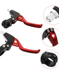 3 Pair Aluminum Alloy Bike Brake Levers Set Red For Mountain And Road Bikes, close-up of dark red lever and attachment detail