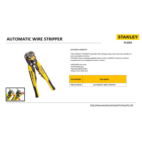 Heavy Duty Wire Stripper Tool With Fine Adjustment Screw For 0 To 6 Mm2 Cables Crimping Isolated And Non Isolated Cable Shoes Durable Yellow And Black Hand Tool For Pros And DIYers