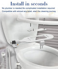Ultra Slim Bidet Seat Attachment With Self Cleaning Dual Nozzles Non Electric Fresh Water Spray installation on toilet