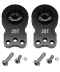 Aluminum 25T Servo Saver With 3 Holes Adjustable Hi Torque Servo Horn For One Eighth And One Tenth RC Cars Crawler Boats Black