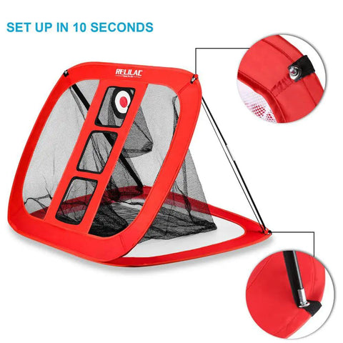 Pop Up Golf Chipping Net For Indoor And Outdoor Practice, Backyard Target System with multiple targets and pockets