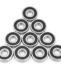 6200 2RS Ball Bearings Set Steel Double Rubber Sealed 10 X 30 X 9mm Low Noise Wheel Bearing Kit For Machinery Equipment Electrical Instruments And Toys High Precision 10 Pack, stacked