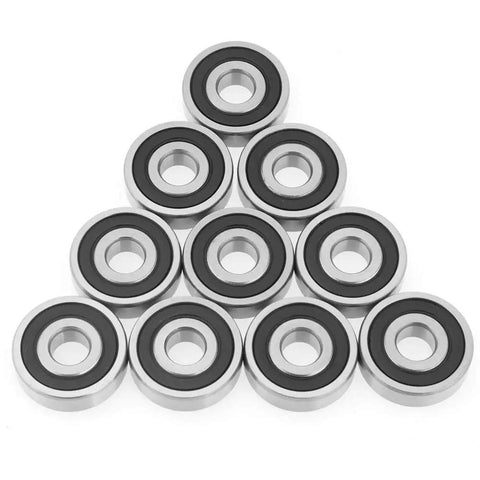 6200 2RS Ball Bearings Set Steel Double Rubber Sealed 10 X 30 X 9mm Low Noise Wheel Bearing Kit For Machinery Equipment Electrical Instruments And Toys High Precision 10 Pack, stacked