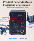 Hot Air Rework Station 700W Powerhouse With Digital Temperature Display And Adjustable Airflow For Phone And PCB Repair
