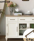 6 Pack Vintage Kitchen Cabinet Handles Antique Brass Bar Pulls With 5 Inch Hole Center, showcased on white cabinet drawers.