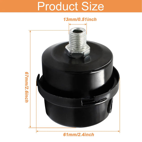 Two Pack One Quarter Inch Thread Air Compressor Silencer Filter Metal Intake Muffler For Air Tools, 13mm Diameter