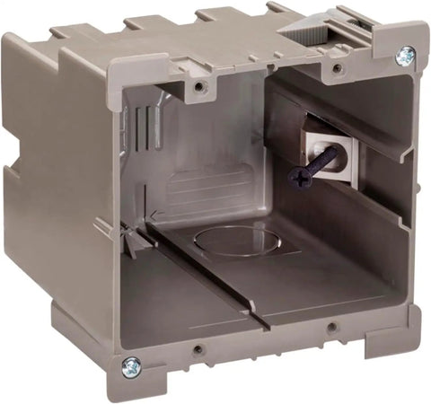 Two Gang Retrofit Wall Box For Old Work Stud Or No Stud Mount Dual Mount One And A Half Inch Toggle Depth For Smart Device Switch