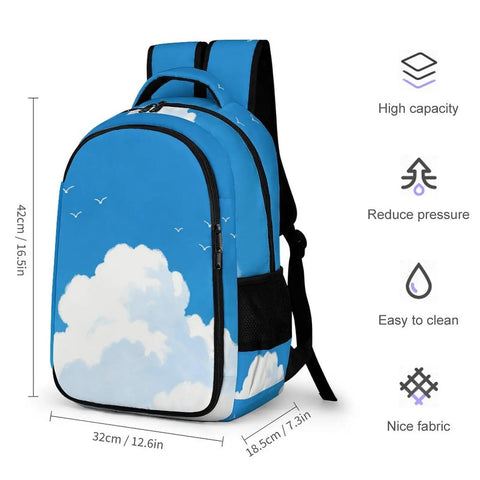 Free As A Bird Printed Unisex Backpack With Large Capacity For Daily Use Durable Polyester Breathable Lightweight Design Smooth Zipper