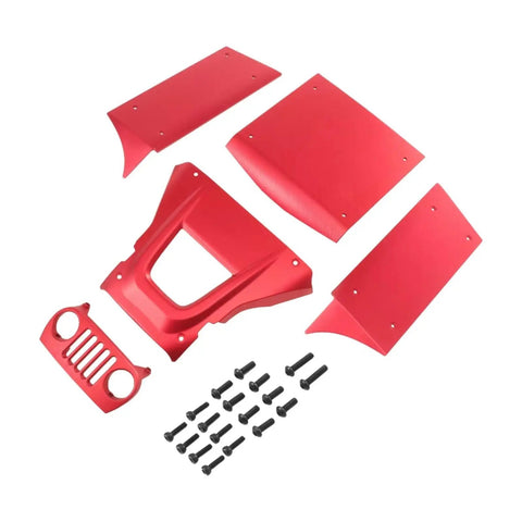 Aluminum Roll Cage Body Panel Kit For 1/10 Scale RC Cars Red Upgrade Set Beefed Up Chassis Frame Parts For Vanquish H10 RTR