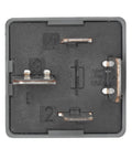 Bottom view of Beefy 12V DC 70A 4-Pin Automotive Power Relay, metal terminals exposed for high-current heavy-duty circuit use.