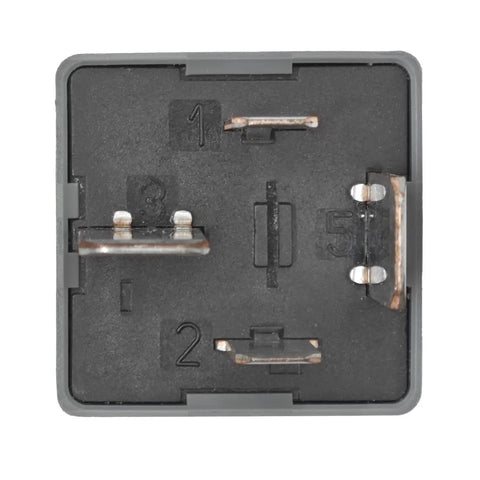 Bottom view of Beefy 12V DC 70A 4-Pin Automotive Power Relay, metal terminals exposed for high-current heavy-duty circuit use.