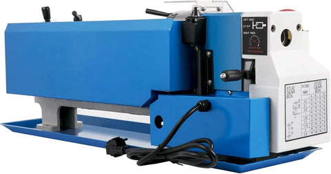 7 Inch Benchtop Metal Lathe Machine With 550W Motor And Up To 2250 Rpm Speed showing control panel and motor housing.