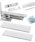 Double Action Spring Hinges Ptazucv for Wooden Doors Self Closing Pivot Hinge With Cover Plates and Stop Adjustable Torque 100 Lb Load