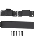 Badass Heavy Duty Carbon Steel Slide Gate Latch Lock With Reinforced Padlock Hole For Fence Shed Barn Yard Security Bolt Rust Proof Outdoor Hardware Upgrade with screws displayed.