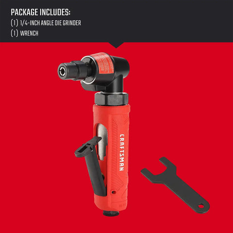 One Quarter Inch Angle Die Grinder With Spindle Lock 21,000 RPM High Speed Workhorse For Tight Spots Angled Head For Narrow Corners