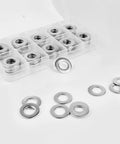 Beefy Heavy Duty Stainless Steel Flat Washers Set 100 Pack One Quarter Inch To Five Eighths Inch Outer Diameter in case
