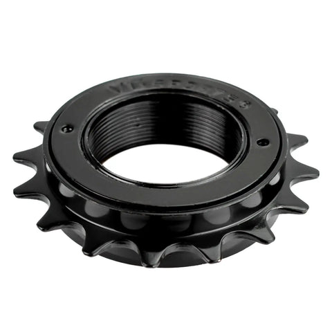 16T Freewheel For Single Speed Bikes One Half By One Eighth Inch Chain Compatible Threaded Type Replacement Part With 34.1mm Inner Diameter And 1.375mm Pitch Built From Beefy High Tensile Steel For Smooth Shifts And Easy Install Black.