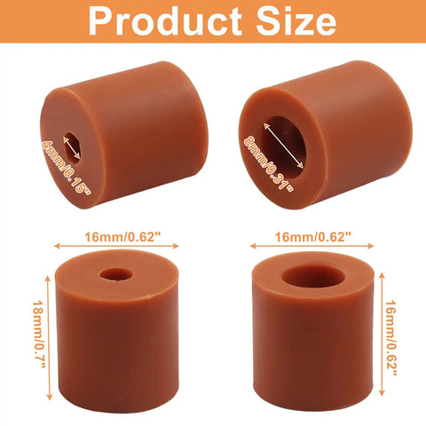 Dimensions of 12 Pack Silicone Bed Mounts And Leveling Springs For 3D Printers, Dope Bed Leveling Upgrade For Ender 3, Ender 3 S1 Pro, CR-10 And Ender 5, Orange, Cuts Bed Vibration And Keeps Prints Solid.