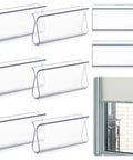 Clear Plastic Hem Grips for Roller Shade Handles, Replacement Blinds Hardware for Windows and RV Rolling Curtains, Easy Install, Durable Pull Down Grip, 8 Piece Set clear plastic roller shade pulls on white background