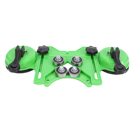 WALFRONT Dual Suction Cup Hole Saw Kit 6-50mm For Tile Ceramic Glass Marble Granite Drill Bits That Stick Firmly And Prevent Slipping For Smooth, Precise Professional DIY Home Renovation Jobs Today. Green dual suction guide with 4 drill bits