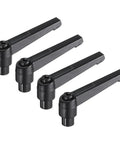 4Pcs Black M8 Female Thread Clamping Levers Quick Release Adjustable Handles For Lathe Tools, 63mm levers with solid grip.