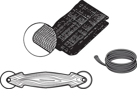 DIY Screen Door Repair Kit With Rolling Tool Replaces Window Or Patio Door Screens With 36 X 84 Charcoal Fiberglass Cloth And Black Spline Fast Easy Fix For Any Home No Frustrating Fittings Needed, showing charcoal fiberglass, rolling tool, and spline.