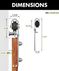 Diagram showing dimensions of Brushed Nickel Non-Bypass Sliding Barn Door Hardware Kit For One Door, 7.5ft Flat Track System
