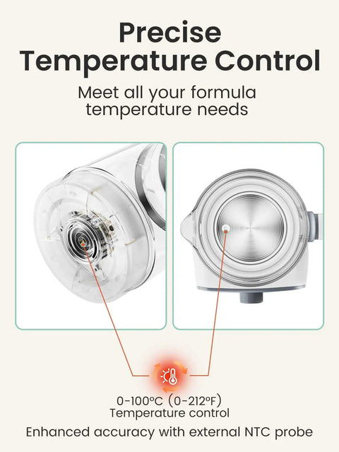 Game-Changer Baby Warmer And Glass Water Boiler With Precise Temperature Control, close-up of temperature control details