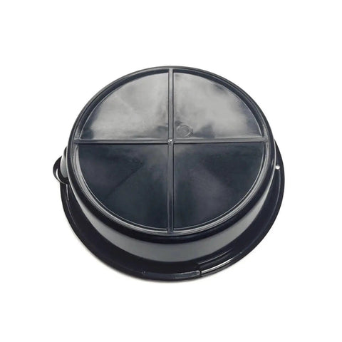 Heavy Duty Vehicle Service Drain Pan With Smart Guide Lip For Easy Oil Transfer And Spotless Cleanup, 14-inch round HDPE basin.