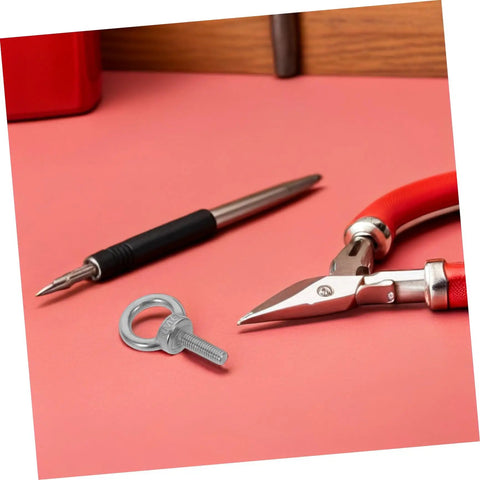 Heavy Duty Stainless Steel Eye Bolts M6x20 With Closed Ring And Hole, Comprehensive Kit Includes Flat Washer, Spring Washer And Nylon Nut, Long Reach Design For Secure Vibration Resistant Fastening In Tough Applications Built To Last.